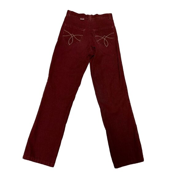 VTG BURGUNDY CORDUROY PANTS SZ 26 x 28 UNCLE CHARLIES PINWALE CORDUROY WOMENS - Picture 1 of 5